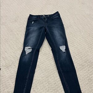 Authentic American Heritage Navy Distressed Skinny Jeans